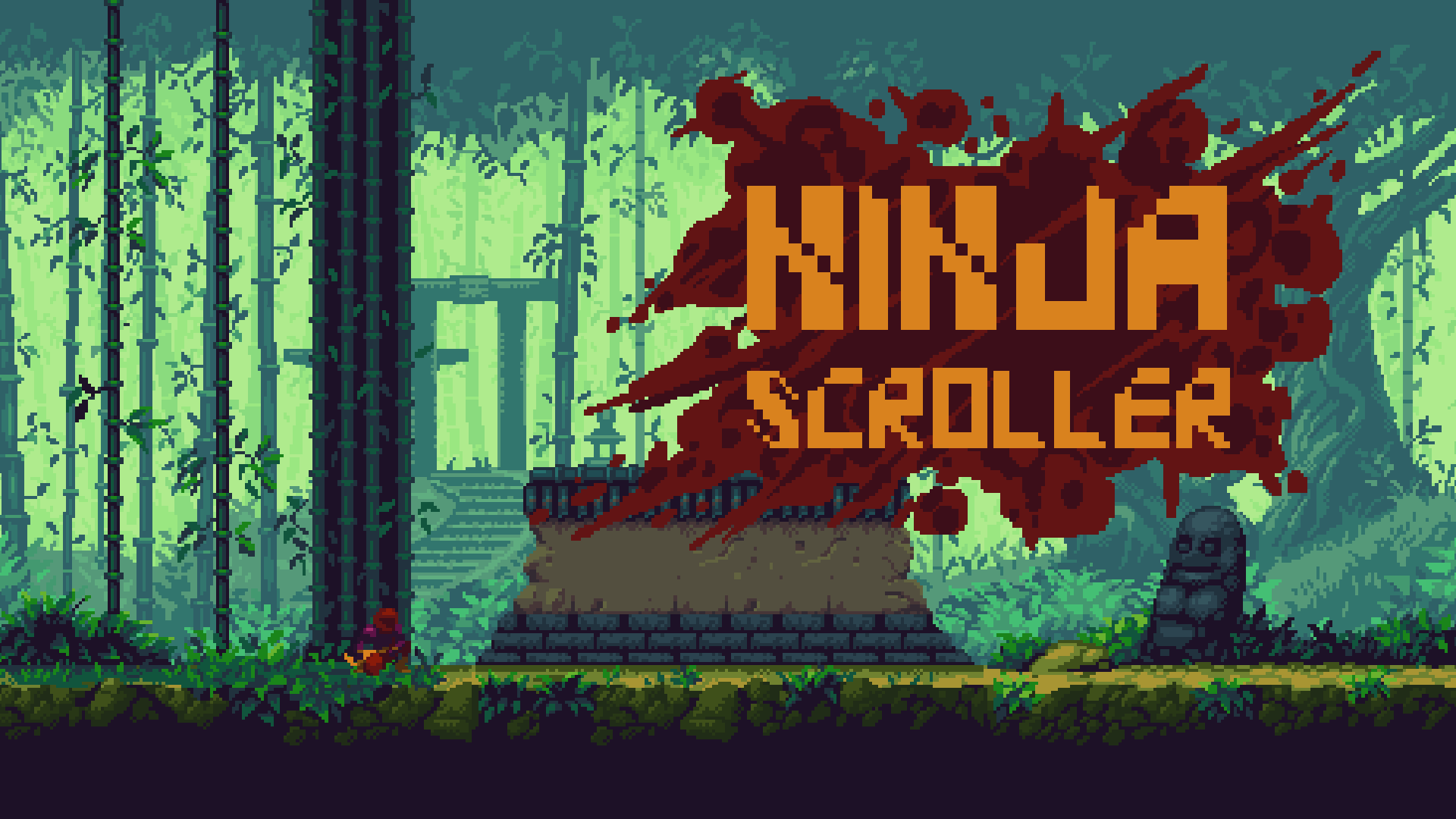 Ninja Scroller is a challenging pixel art runner game with a retrogaming vibe